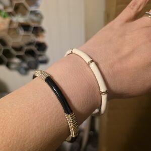 Elegant Black and White Bracelet Set